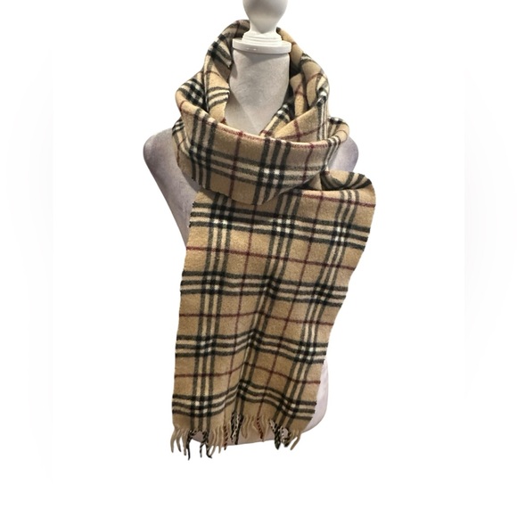 Burberry London Unisex Multicolor Plaid Fringe Neck Warmer longRectangular Scarf - Picture 1 of 4